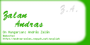 zalan andras business card